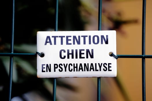 Warning! dog in psychoanalysis, even stronger than vicious dog.