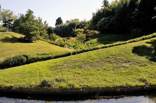 Japanese Garden Park Anduze bamboo where almost all species are represented and promoted in an Asian garden