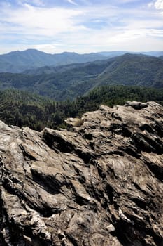 Nature in the mountains of the Cevennes on the edge of Gard and Lozere in south-eastern France.