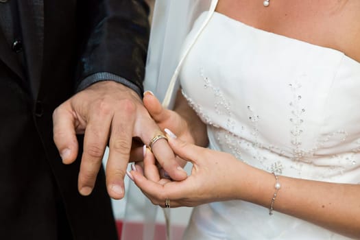 Close up view of wedding rings