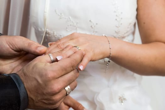 Close up view of wedding rings