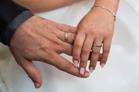 Close up view of wedding rings