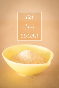 Eat less sugar quote for health campaign, stock photo