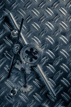 Old tools and chaser, close-up