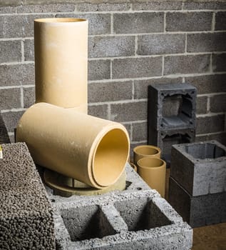Construction of modular ceramic chimney in the house