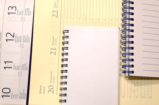 Blank spiral notepad and place for text