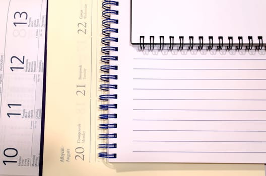 Blank spiral notepad and place for text