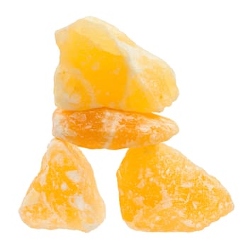 Isolted balanced orange calcite healing stones