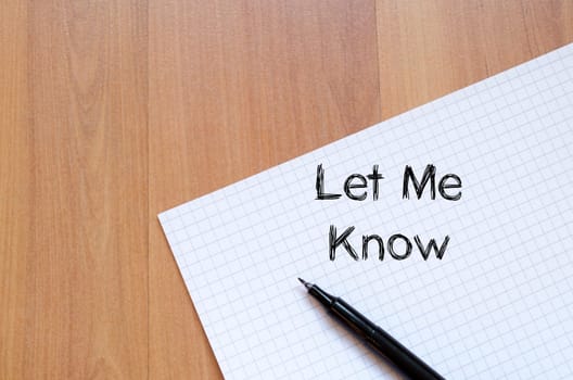 Let me know text concept write on notebook