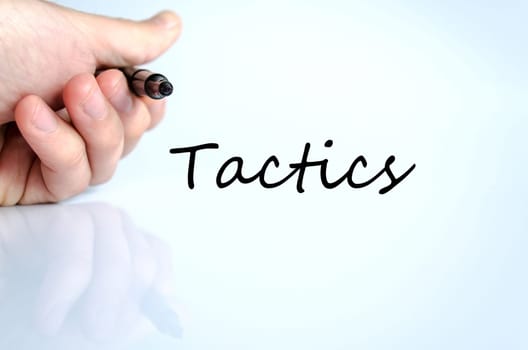 Tactics text concept isolated over white background