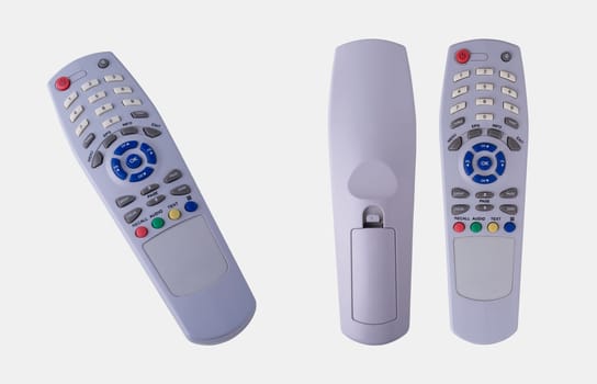 3 Different Views of Remote Control Isolated on White Background, Clipping Path Included.