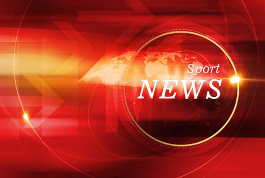 Graphical sport news background, Design with News Text and Lens Flare.
