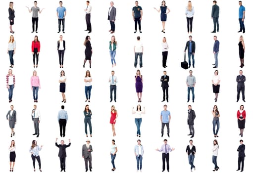 Set of trendy and business people isolated on white background
