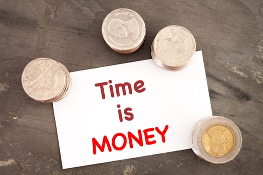 Time is money inspirational quote, stock photo