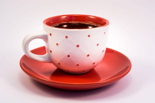 Red cup filled with turkish coffee