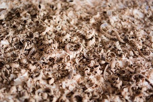 Chocolate crumbs on top of a cake.