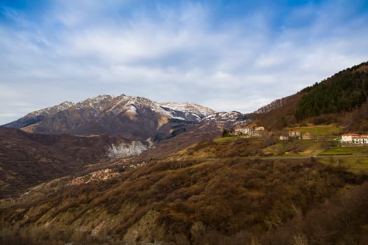 Panoramic view of a portion of the Alps Tuscan Emilian