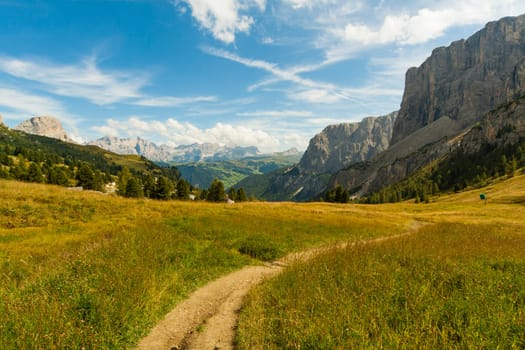 Panoramic view of Italian mountain landscapes