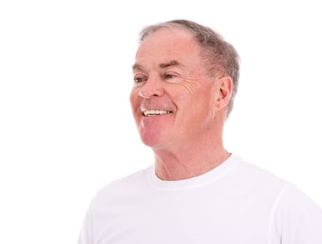 handsome caucasian man wearing summer outfit on white background