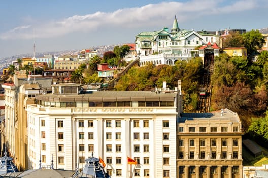 Baburizza Palace on a hill in Valparaiso, Chile