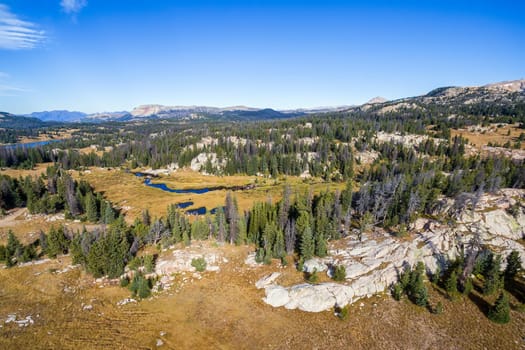 Aerial view of Shoshone National Forest in Wyoming