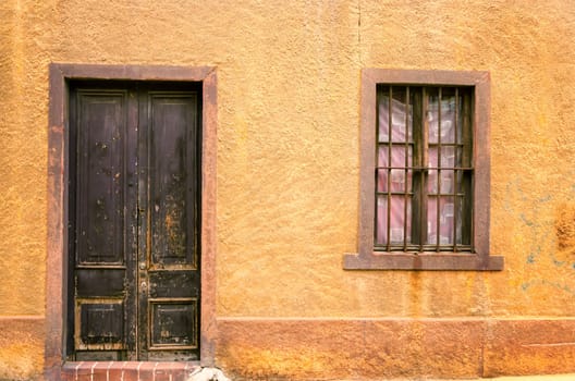 House and window in UNESCO World Heritage city of Valparaiso, Chile