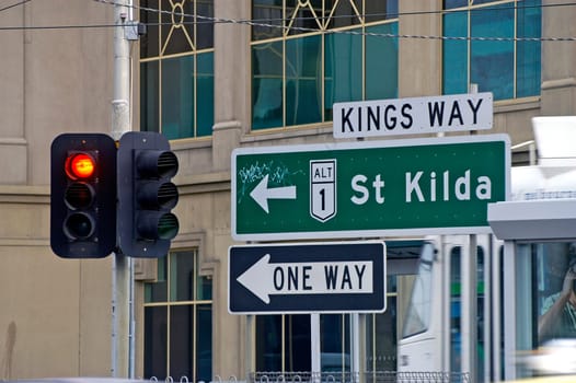 crossroads with fires of circulation in Melbourne