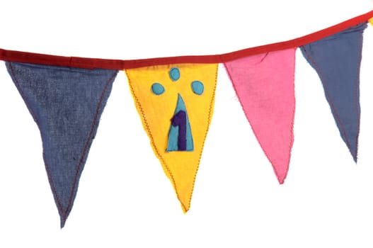 Couple of colorful birthday decoration, has someone become 1 year?