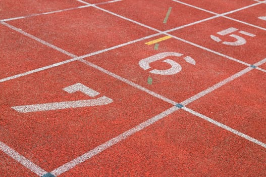 Part of the starting lane of a race track