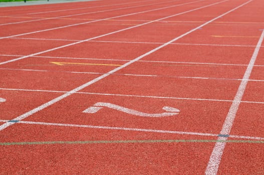 Closeup of a part of a racing track.