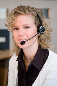 Customer Representative at a front desk.