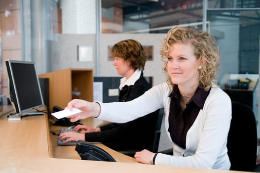 Reception or front desk in an officebuilding