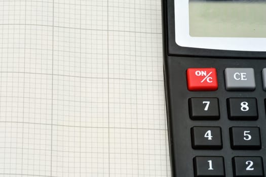 Detail of calculator with display