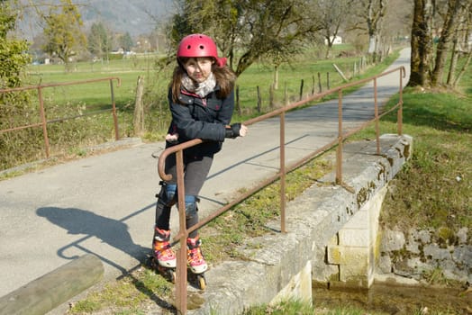 a preteen in roller skate