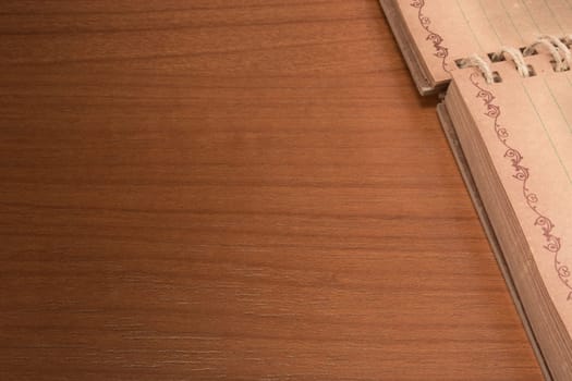 Nice background with brown notebook on the table.