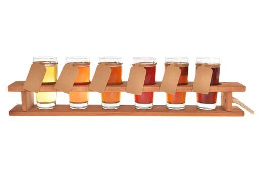 Beer carrier with many different beers,insulated on white