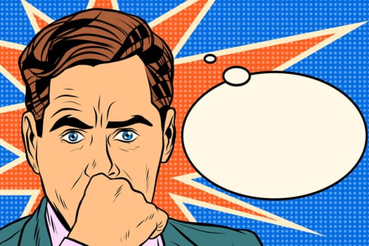 businessman thinker man pop art retro style. Business concept idea. Vector thought