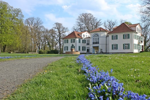 Schönfeld Castle in Kassel in spring