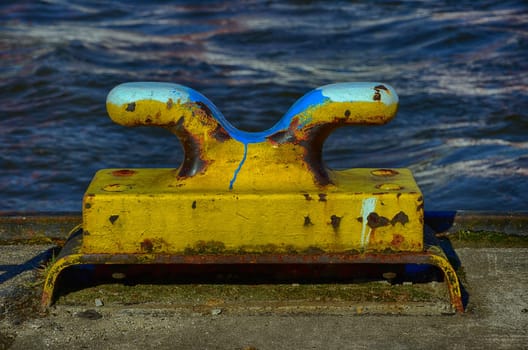 yellow bollard