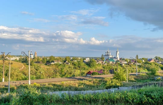 Mtsensk Orel Region, Russia - August 19, 2015: Summer panorama of the city of Mtsensk of Oryol Region of Russia