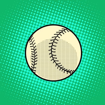 Baseball Ball pop art retro style. Baseball Ball icon. realistic baseball. White baseball vector. Baseball art. Baseball ui