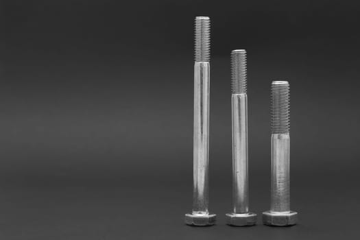 A group of stainless bolts