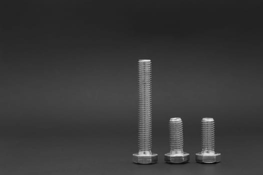 A group of stainless bolts