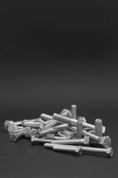 A group of stainless bolts