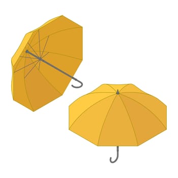 Umbrella icon, vector symbol in flat isometric style. Umbrella icon, modern minimal flat design style symbol, vector illustration. Umbrella symbol. Vector illustration of flat color icon long shadow.
