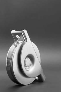 Close up of a pair of bearings used in sliding doors industrial