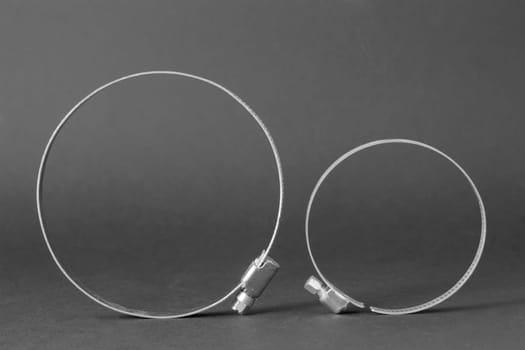 Cable ties isolated on a grey background