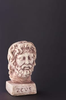 Face of the divine Zeus also called God's daytime sky represented on a dark background
