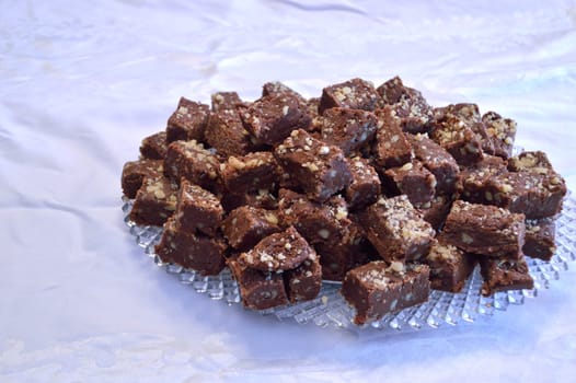 Homemade fudge candy made for the holiday.