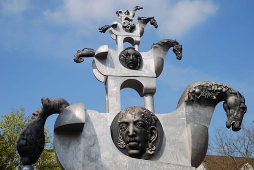 Tower of Grey Horses Bietigheim Bissingen Art Sculpture Sculpture Path Jürgen Görtz